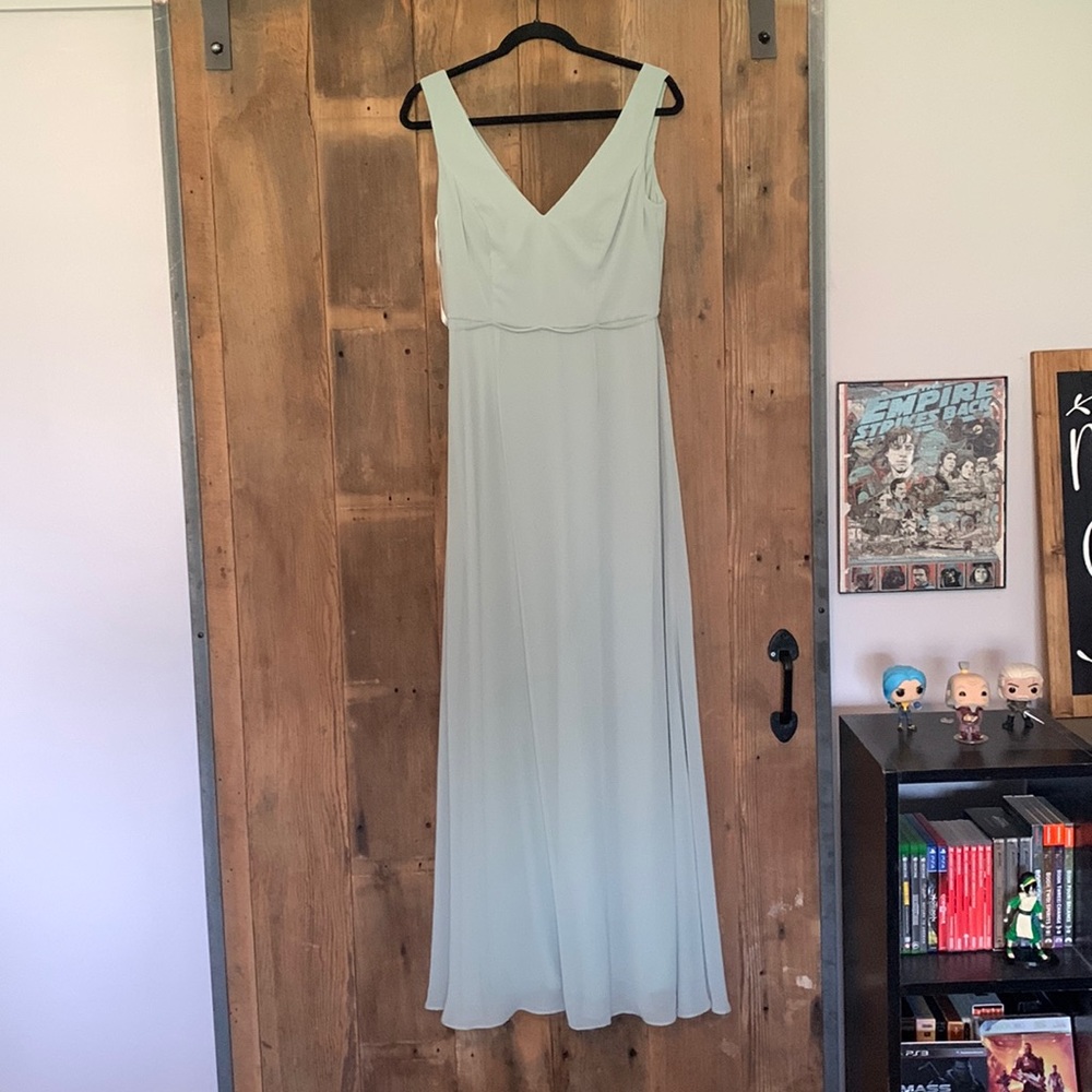 Sage green long formal dress